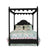 a black four poster canopy bed