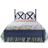 A blue faux bamboo bed with chinoiserie bedding from madcap cottage