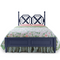 A blue faux bamboo bed with chinoiserie bedding from madcap cottage
