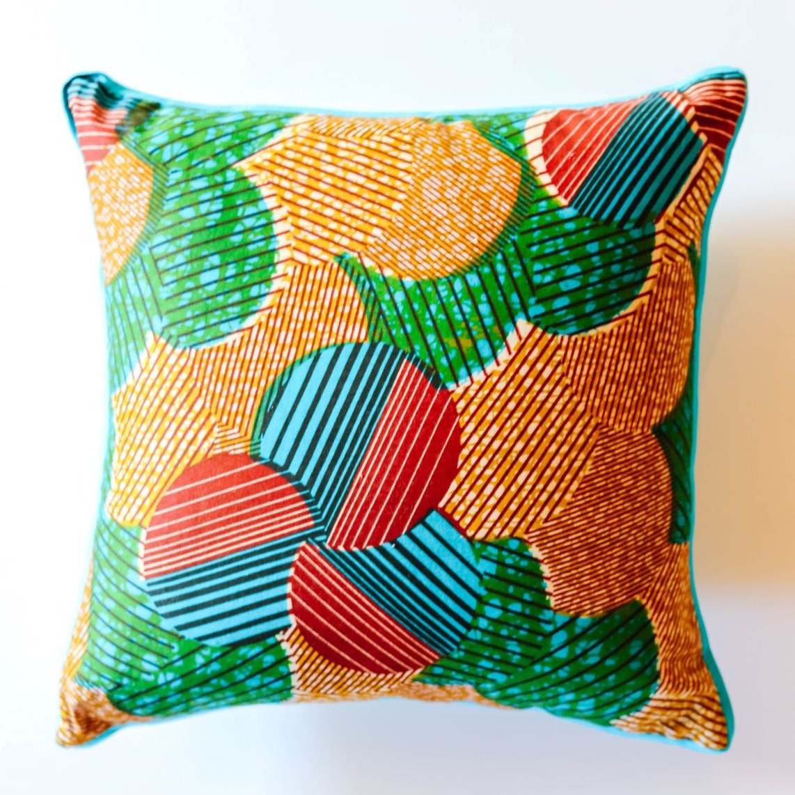 Green print outlet pillows