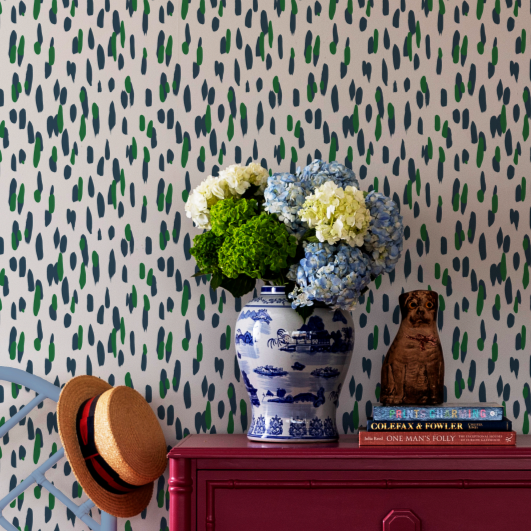 Club House Forest Green Wallpaper