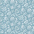 a floral blue and white fabric in a pattern called "Hampton Court" by Madcap Cottage