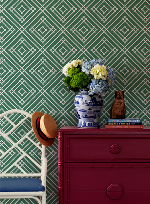 Island House Forest Green Wallpaper Sample