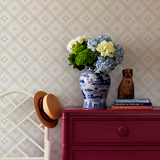 Island House Small Meadow Green Wallpaper Sample