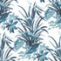 madcap cottage palm fabric featuring blue palm leaf motifs on a light blue background. 