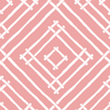 A pink and white bamboo trellis fabric from madcap cottage