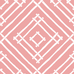 A pink and white bamboo trellis fabric from madcap cottage