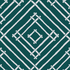 a blue and white bamboo trellis fabric called Island House by Madcap Cotttage