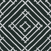 a black and white bamboo trellis fabric called Island House by Madcap Cotttage