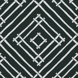 a black and white bamboo trellis fabric called Island House by Madcap Cotttage