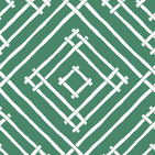 a green and white bamboo trellis fabric called Island House by Madcap Cotttage