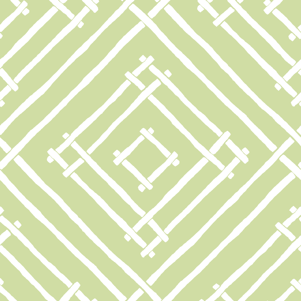 a light green and white bamboo trellis fabric called Island House by Madcap Cotttage