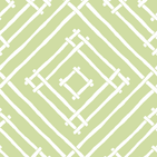 a light green and white bamboo trellis fabric called Island House by Madcap Cotttage