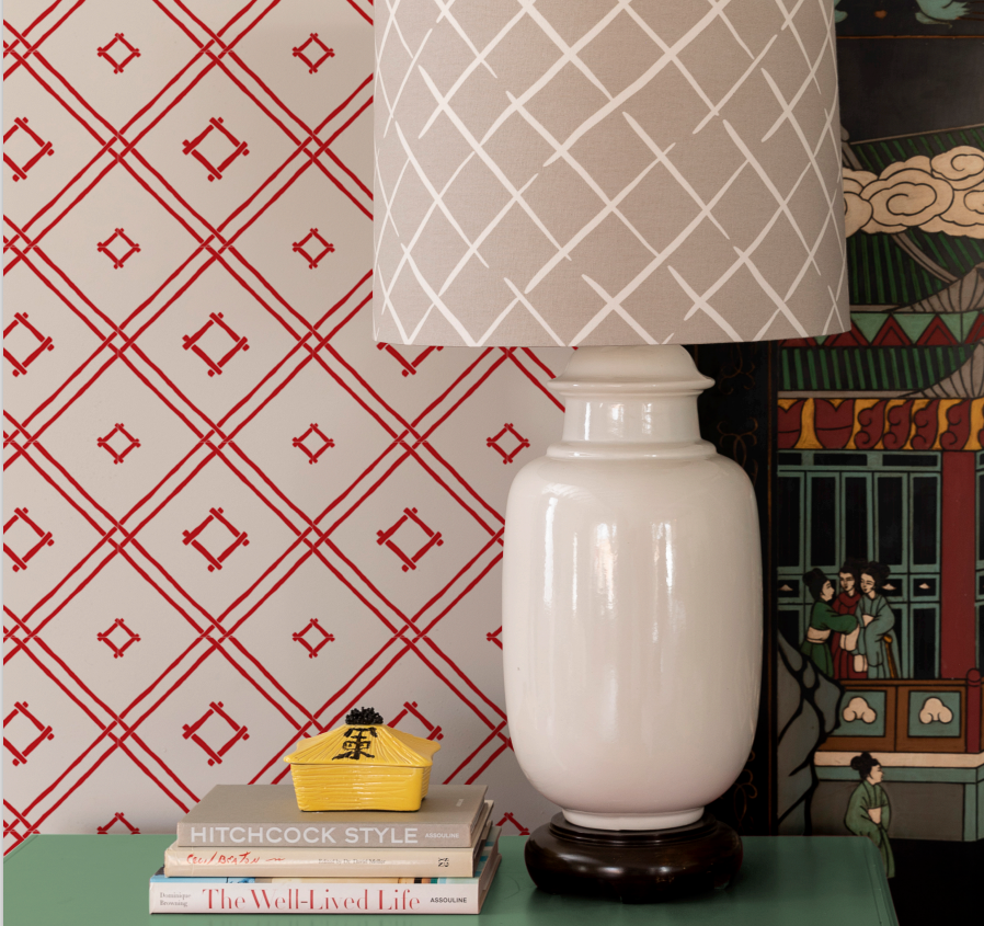 Island House Small Lacquer Red Wallpaper