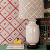 Island House Small Lacquer Red Wallpaper Sample