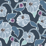 Jungle Garden Fabric - Indigo Blue
