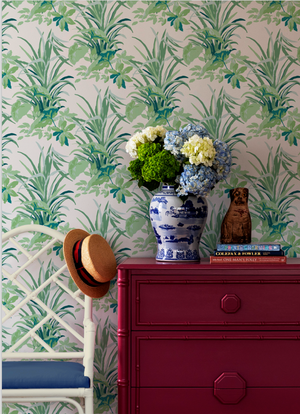 Jungle Road Barbados Green Wallpaper Sample