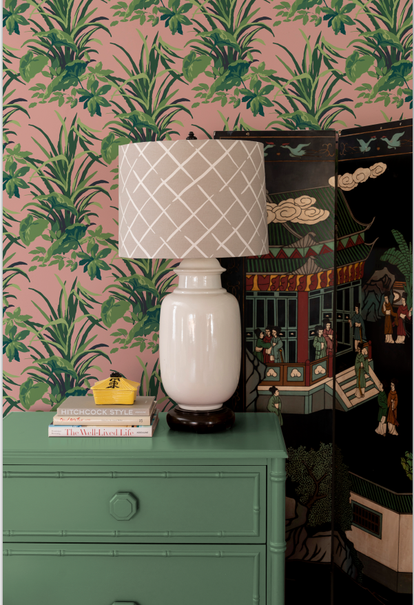 Jungle Road Bahama Pink Wallpaper Sample