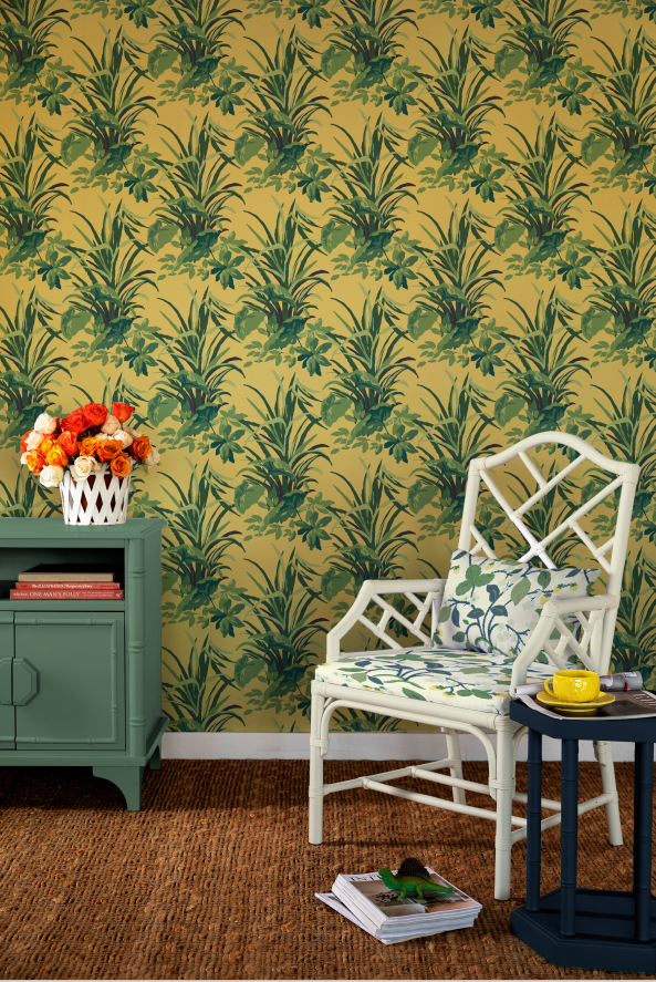 Jungle Road Summer Yellow Wallpaper Sample