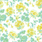 madcap Cottage geranium fabric featuring yellow geraniums with green leaves on a white background.