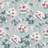 madcap Cottage geranium fabric featuring maroon and white geraniums with green leaves on a light blue background.