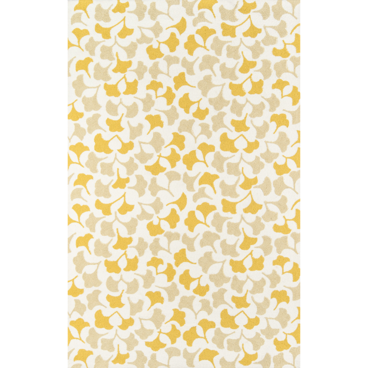 Forest Glade Gingko Wool Yellow and Taupe Area Rug