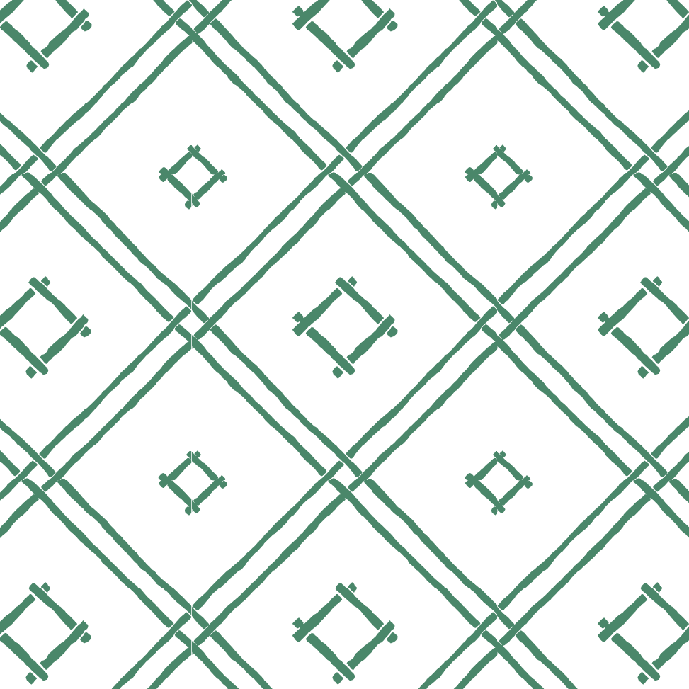 a dark green bamboo trellis fabric on a white background by madcap cottage
