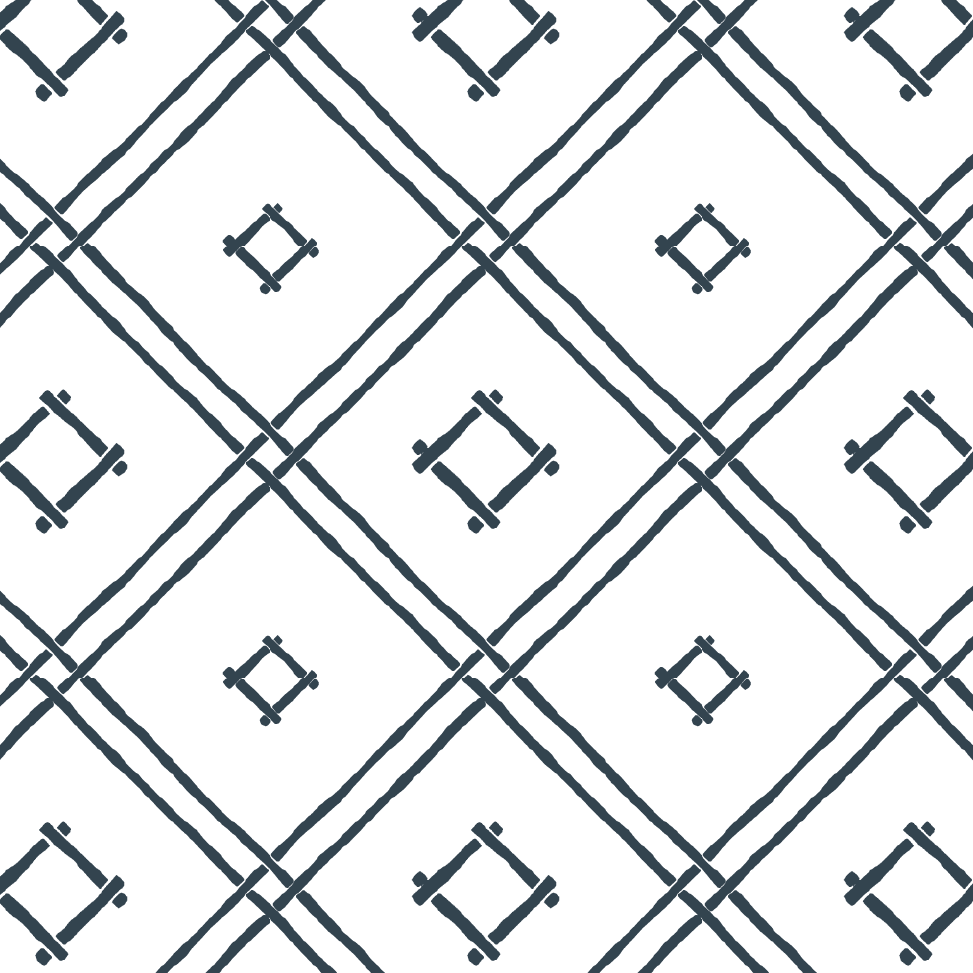 a blue bamboo trellis fabric on a white background by madcap cottage