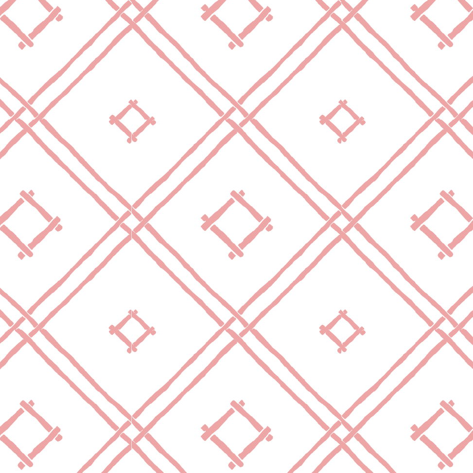 a pink bamboo trellis fabric on a white background by madcap cottage
