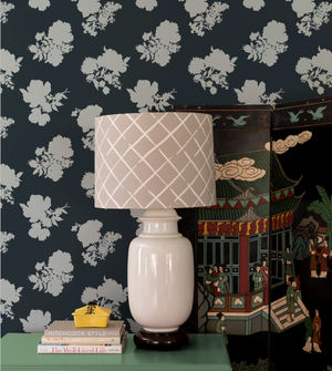 Swans Island Silhouette Navy Blue Wallpaper