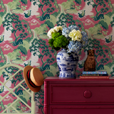 Old Peking Strawberry Chinoiserie Wallpaper Sample
