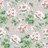 madcap Cottage geranium fabric featuring pink and white geraniums with green leaves on a grey background.
