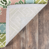 Temple Garden Wool Pink and Green Area Rug