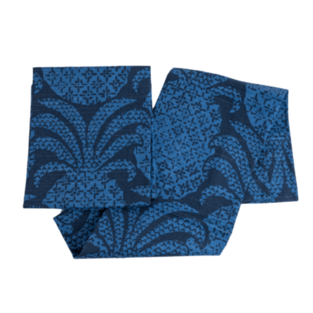Round Hill Blue Pineapple-Print Tea Towel Set of 2