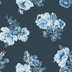 blue floral wallpaper