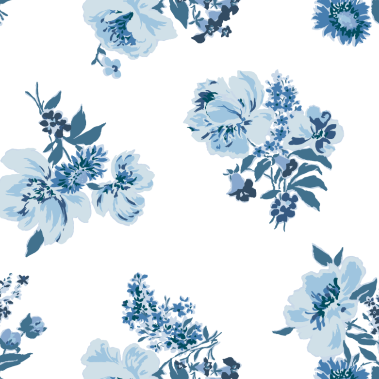 blue floral wallpaper by the yard