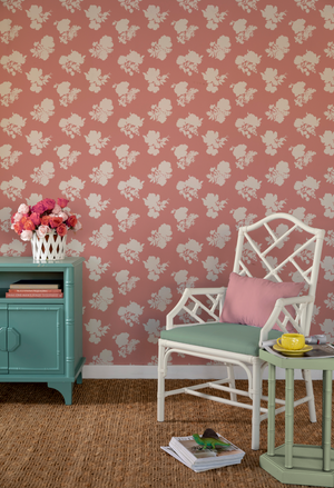 Swans Island Silhouette Southampton Pink Wallpaper Sample