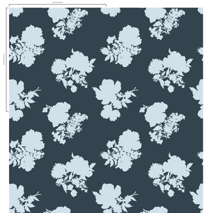 Swans Island Silhouette Navy Blue Wallpaper