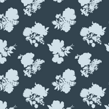 Swans Island Silhouette Navy Blue Wallpaper Sample