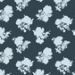 Swans Island Silhouette Navy Wallpaper Sample