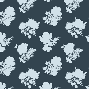 Swans Island Silhouette Navy Blue Wallpaper Sample