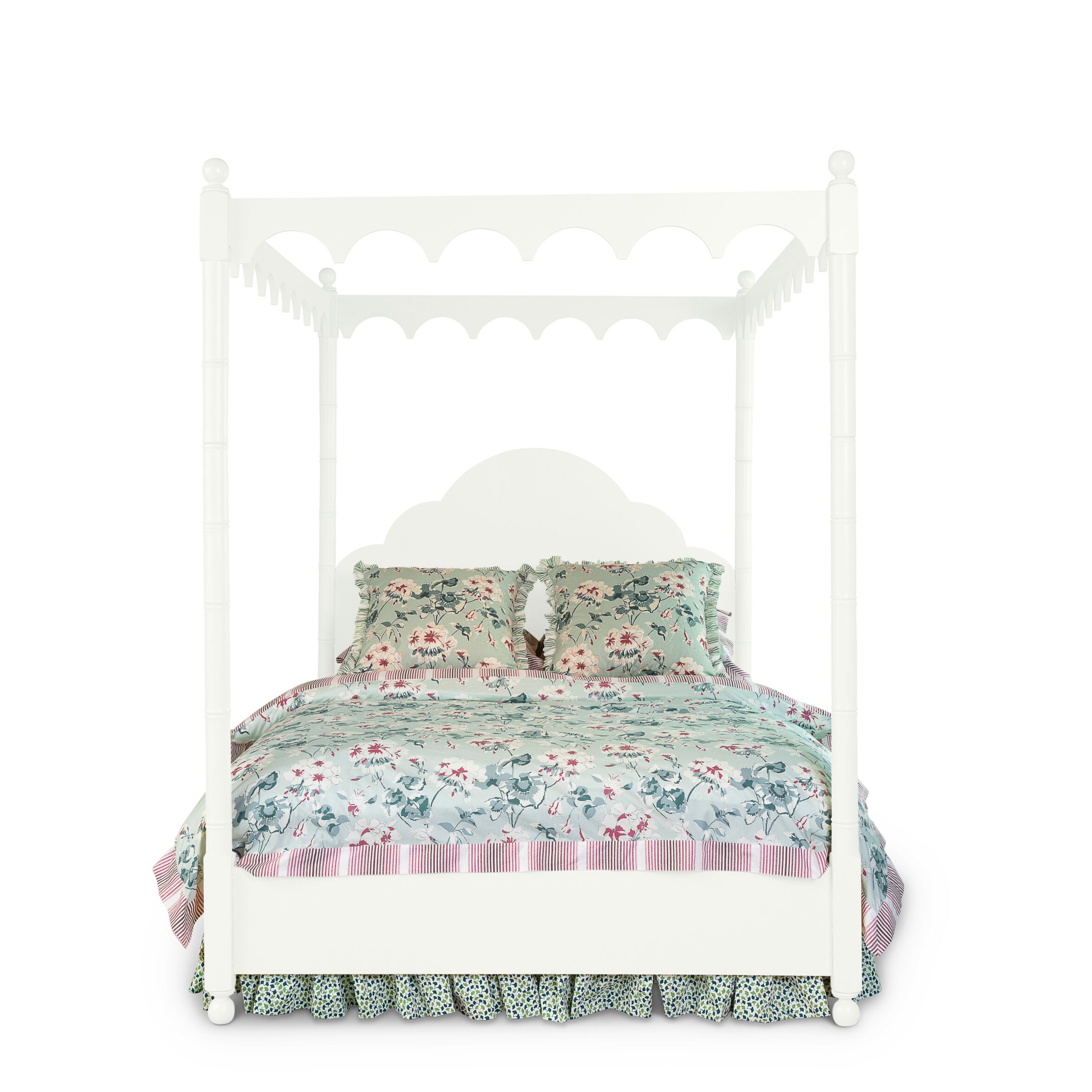 a four poster white canopy bed