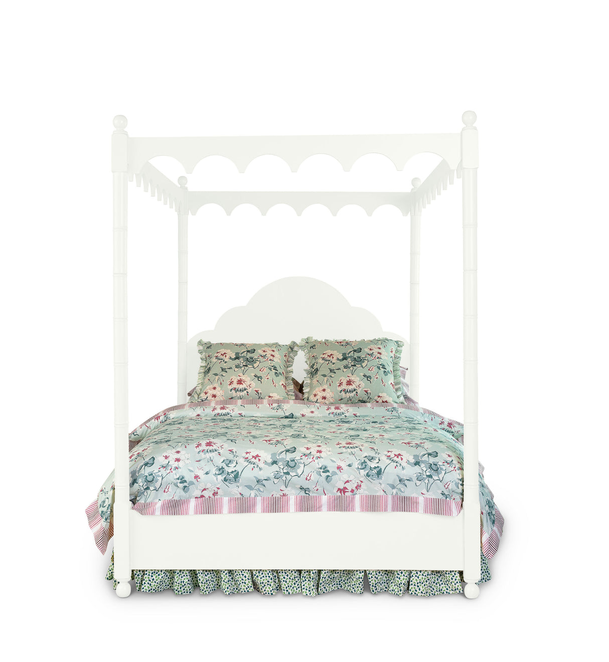a four poster white canopy bed