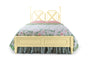 A yellow faux bamboo bed with chinoiserie bedding from madcap cottage